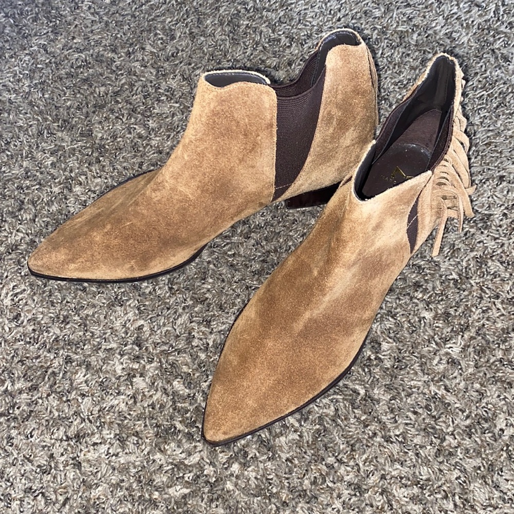 Marc Fisher Suede Ankle Cowgirl Booties